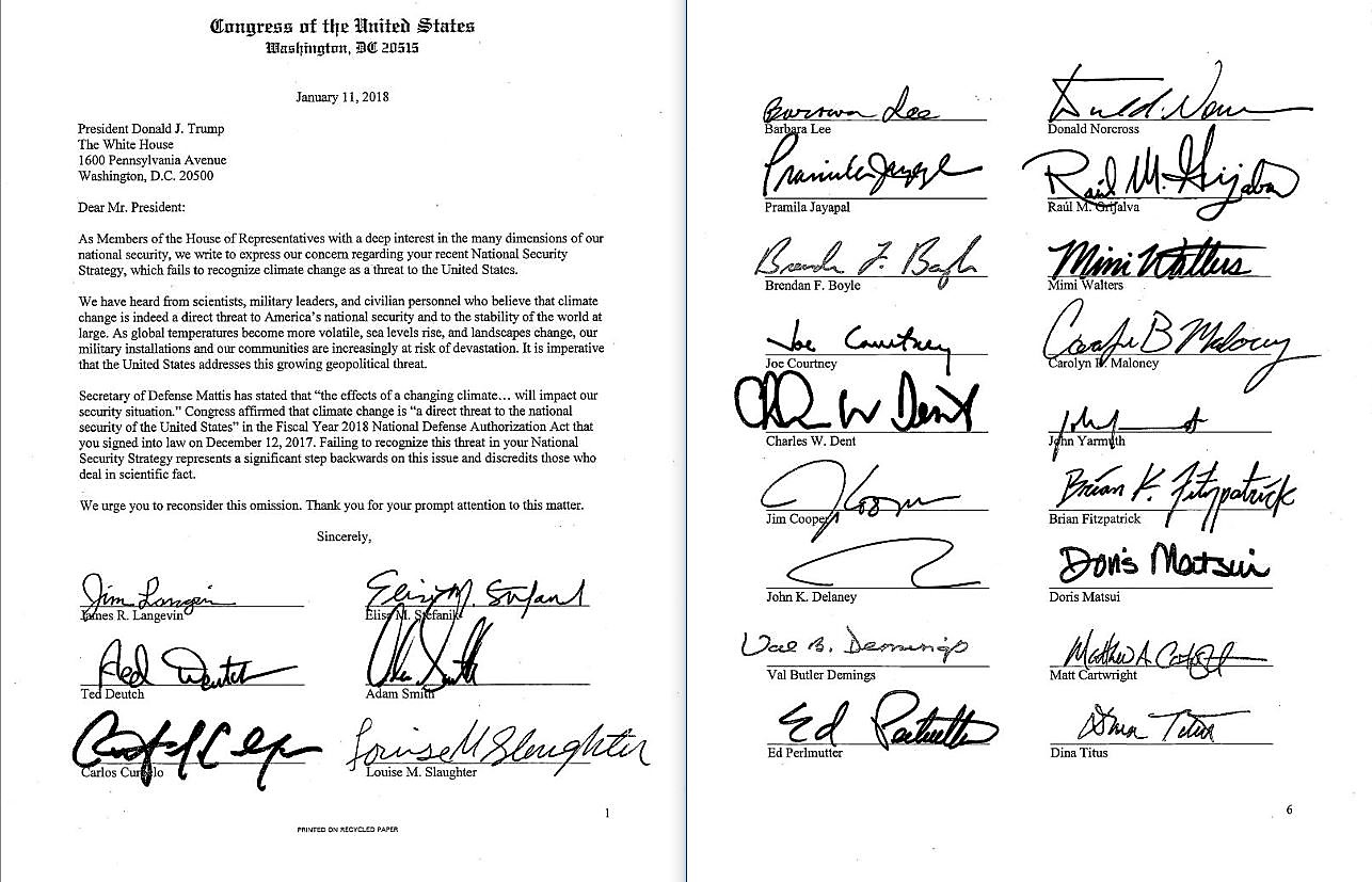 Courtney Joins Bipartisan Letter Asking That Climate Change Be Made a National Security Priority